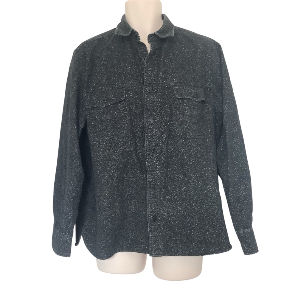 Freedom Foundry Shirt Mens Large Black Pockets Long Sleeve 100% Cotton